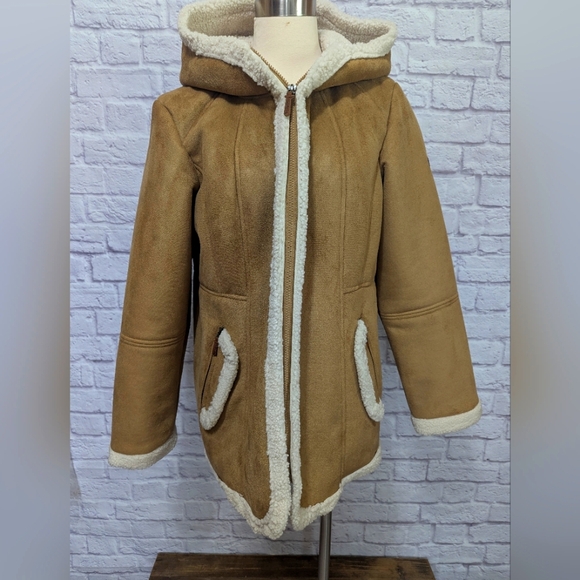 Koolaburra Jackets & Blazers - Kookaburra By UGG Hooded Women's Coat Size Large Camel NWOT